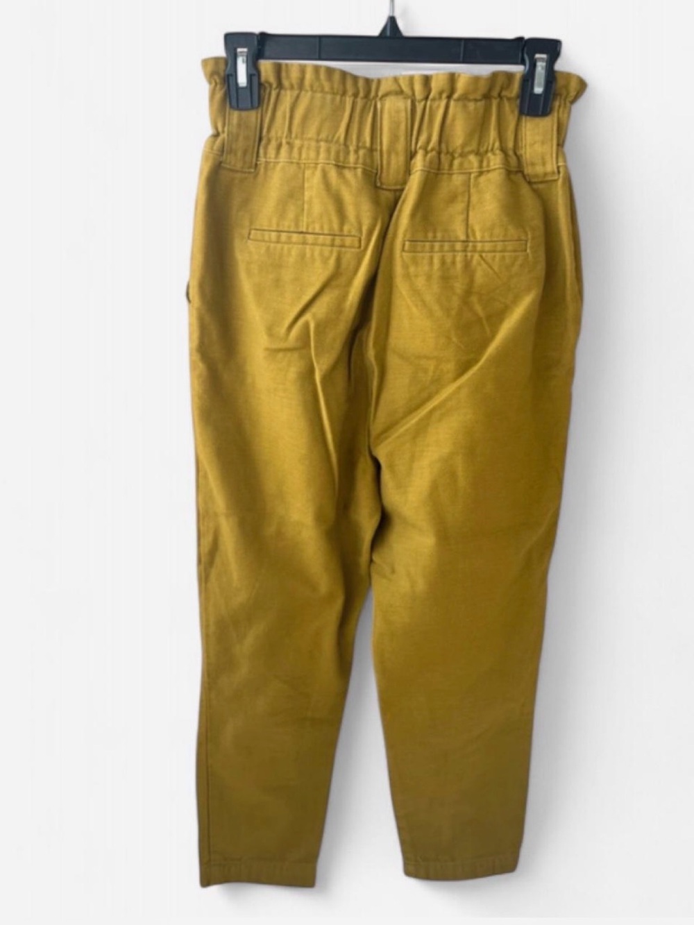 Who What Wear Olive Marigold Paperbag Waist Cropped Pants - Picture 2 of 3